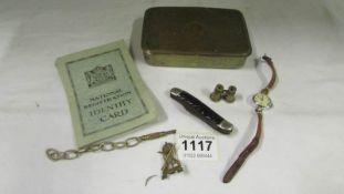 A WW1 Christmas tin and contents