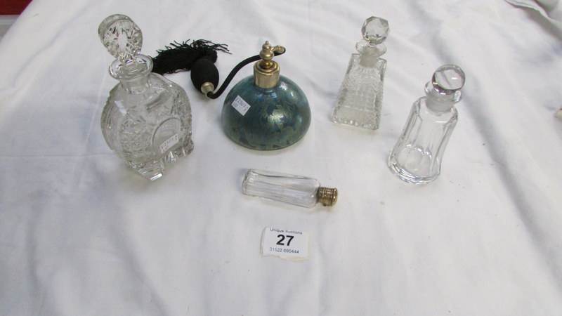 5 glass scent bottles