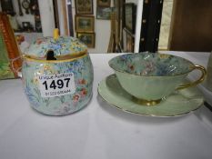 Shelley Cup & Saucer, and a Shelley Preserve Pot