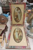 A pair of framed and glazed studies of ladies