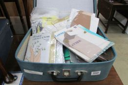 A suitcase of vintage stockings and tights