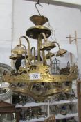 An old brass chandelier for restoration