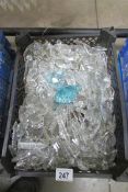 2 crates of glass chandelier droppers