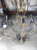 A metal chandelier for restoration