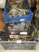 4 boxes of glass chandelier arms etc