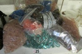 Approximately 16 bags of assorted coloured buttons for chandeliers