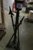A spelter 'arrow' table lamp base (needs wiring)