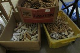 3 boxes of assorted candle drips, cable etc