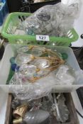 3 boxes of glass droppers and associated chandelier parts