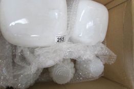 5 boxes of glass lampshades