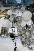 3 pairs of chrome wall lights