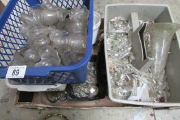 A large quantity of glass chandelier parts