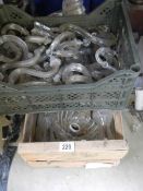 2 boxes of glass chandelier arms etc