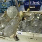 2 trays of glass dishes