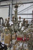 A gilt metal chandelier for restoration