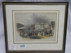 A coloured engraving 'South Nottinghamshire Election - The Hastings, Newark'