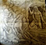 The Resurrection 27 ½" x 27" Pencil on paper Signed and dated 1950 by Joseph Smedley