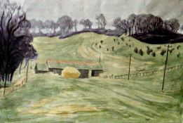 On the Duke of Portland's Estate 14 ½"x 10" Watercolour on paper Signed and dated 23/1/49 by