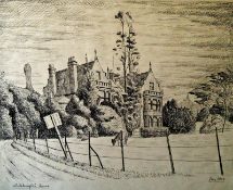 Whiteknights Lithograph 12 ½" x 10" Signed and dated 1951 by Joseph Smedley