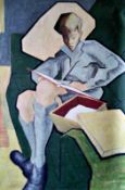 Boy on Sofa - oblique 30" x 20" Oil on canvas Signed and dated 1954 by Joseph Smedley