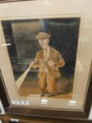 F/G watercolour 'The Night Watchmen' signed James Mason