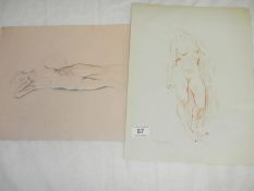 2 nude studies attributed to Franklin White 1 signed