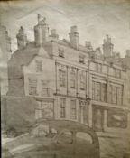 London Street, Reading 15"x 11" Pencil and wash on paper Signed and dated 5/1/49 by Joseph Smedley