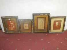 4 prints in original frames of gentleman