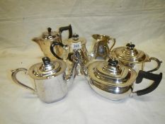 5 items of silver plate including tea pots, etc.