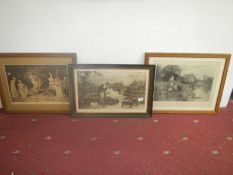 4 edwardian prints in original frames