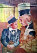 David Copperfield and Mr Micawber - from a cigarette card - WC Fields and Freddie Bartholomew, 20 ¼"