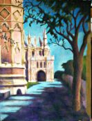 The Galilee Porch, Lincoln Cathedral 24" x 18" Alkyd oil on board Signed but not dated by Joseph