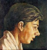 Profile Head of a Boy to the Left Oil on canvas on board 7 ½" x 7" Signed and dated 1987 by Joseph