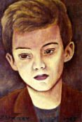 Head of a Boy, Looking Downwards 10" x 7" Oil on board Signed and dated 1965 by Joseph Smedley