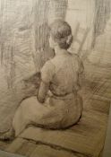 Back Study of a Female Student 17" x 12" Pencil on paper Signed and dated 1946/50 by Joseph Smedley
