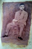 Portrait of Paul Betts 22" x 15" Oil on paper Signed and dated Feb.1948 by Joseph Smedley