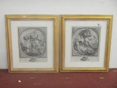 Pair of F/G French prints of Cherubs