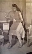 Mrs Scattergood 15 1/2 x 9 ½" Pencil and wash Signed and dated Oct. 1949 by Joseph Smedley