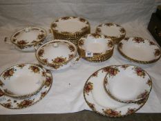 Large quantity of Royal Albert Old Country Roses dinnerware (approx. 40 pieces)
