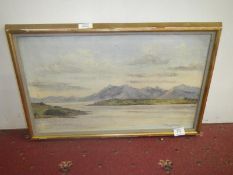 Highland lake scene with mountains by Stewart Gibson