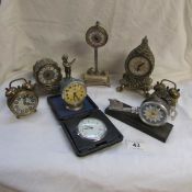 A mixed lot of small clocks