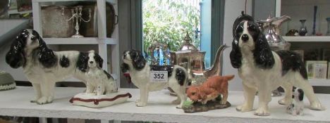 6 cocker spaniel dog ornaments including Melba
