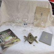 A mixed lot of Masonic items including door knocker