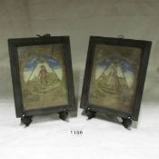 A pair of early framed and glazed Masonic prints,a/f