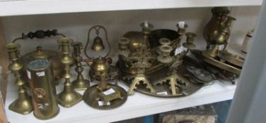 A mixed lot of brassware including Trench art