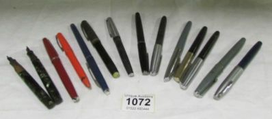 A quantity of fountain pens