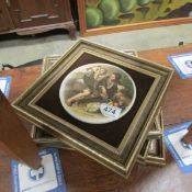 4 framed ceramic plaques