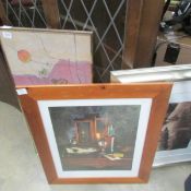 3 framed and glazed prints