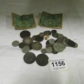 A quantity of coins including GB pre 1947 coins, 1816 sixpence and 1811 sixpence token