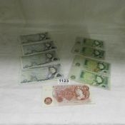 4 old £5, 3 old £1 and 1 old 10/- notes